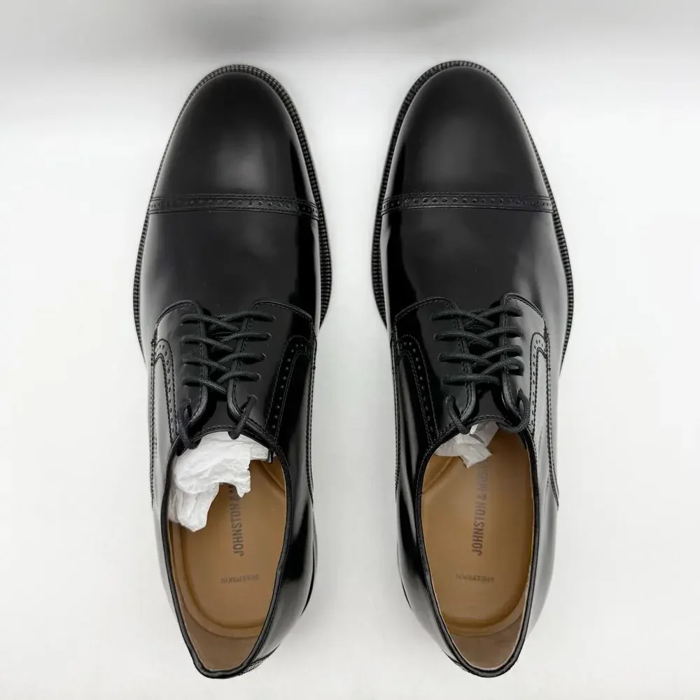 Johnston & Murphy Mens Bradford Oxford Shoes US 13 EEE Black Patent Leather NWOB